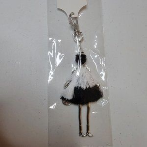 Purse Charm/Key Chain- Fashion Women Black/White